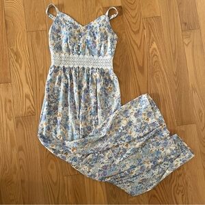 Flowered light maxi beach dress